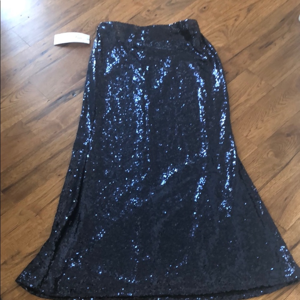 Navy sequin maxi skirt